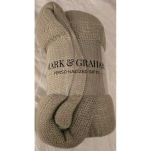 Mark & Graham Throw Knit Blanket Tan 50"‎ x 60" FabFitFun Great Gift New